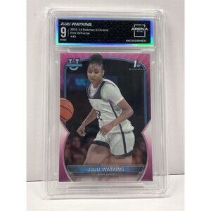 Juju Watkins Graded Mint 9 2022 Bowman U Chrome Pink 1st Card #43 USC TROJANS